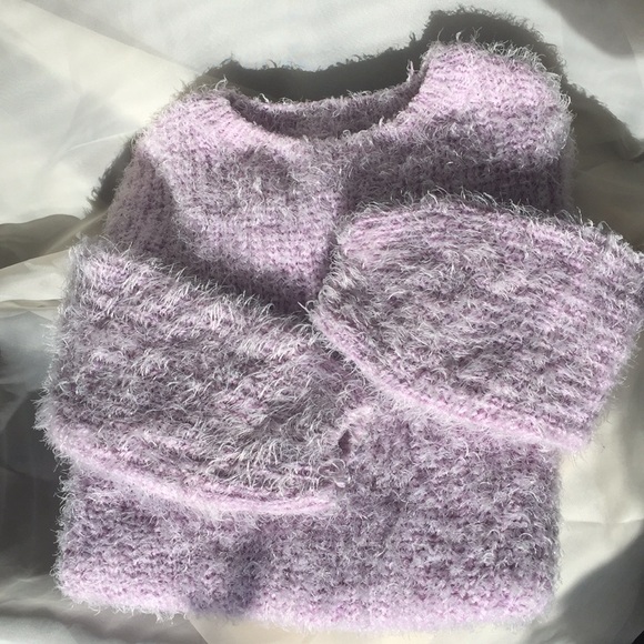 Sweaters - Fuzzy Winter Sweater in Light Purple Cozy & Warm !